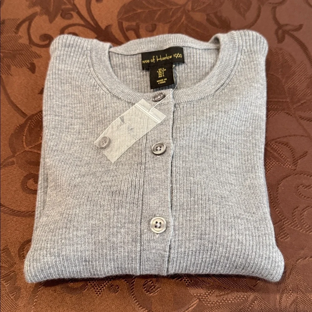 House of Harlow 1960 Merino Wool Cropped Cardigan. Ladies L - Picture 14 of 14